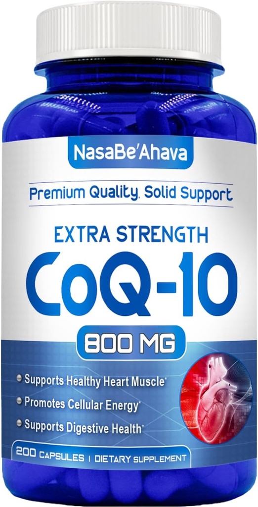 CoQ10 800mg Kapsle 124; Vegan Friendly Coenzym Q10 800mg z Easy Absorption Ubiquinone Supplemente for Skin Heart and Energy Support 124; Made in USA in cGMP facilities (100 Servings)