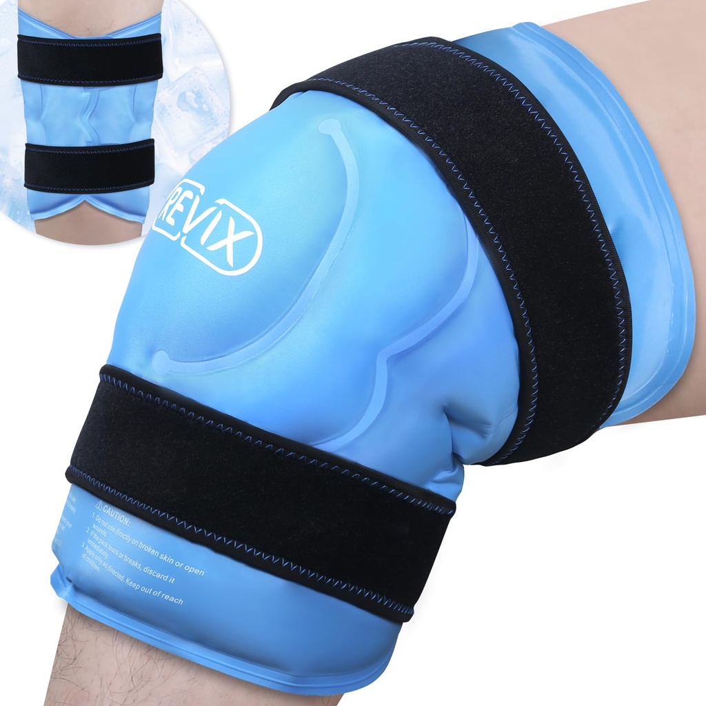 REVIX 20 "XXXL KNEE Ice Pack Wrap around all tire Knee, Extra velké Ice Pack for Leg Discomfortable Reduction, Cold Compress Therapy, Reuse Relaxation, Post- Workout Recovery