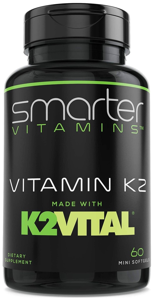 Smarter Vitamin K2 MK7 100mcg, Vyrobeno s K2VITAL a kapusta, 60 Tekuté ponožky