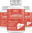NuBest Image Tox - Premium Játra Zdravotnický vzorec - Játra Čistota, Detox & Opravy - s Mlékem Thistle, Choline, Beet, Turmeric, Artichode & Dandelion - 3 balení 124; 3 měsíce Dodávka