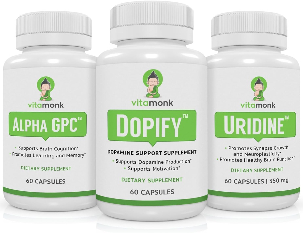 Dopamin Support Supplement Payled with Alpha GPC and Uridine - Neuro Boost Duo