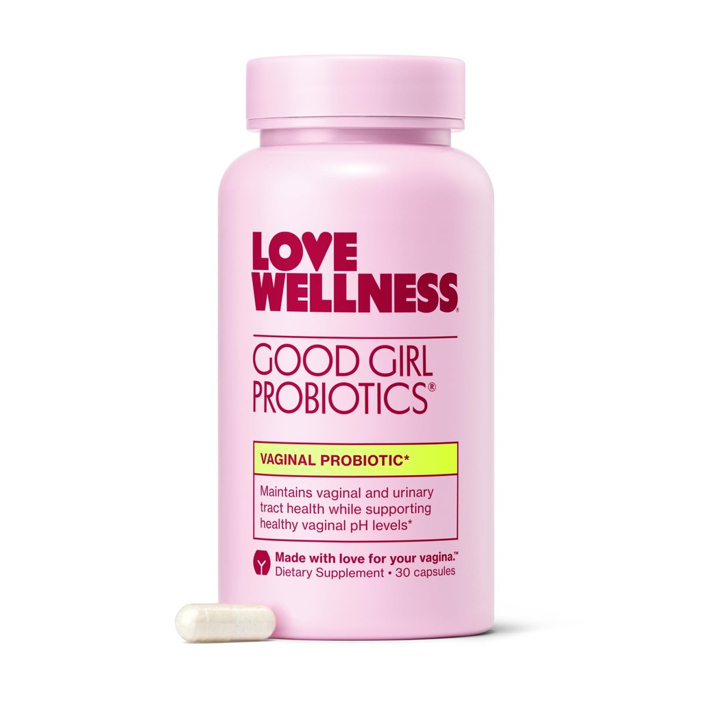 Love Wellness Good Girl Probiotika 124; Ženské Vaginální Zdraví & pH Rovnováha Dodatek 124; 9-Strain Probiotika pro močový trakt, kvasnice, zápach a imunitní podporu 124; Gluten- Free Categ124; 30 CT, 30- denní dodávka