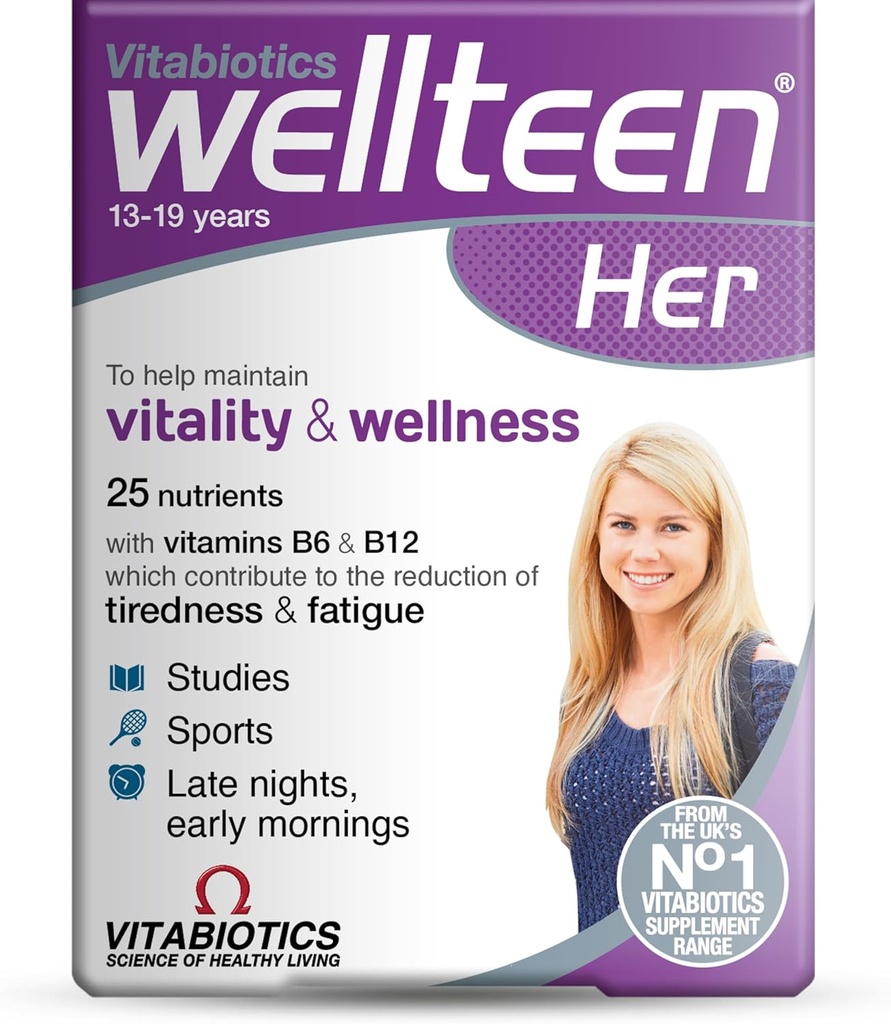 Vitabiotika Wellteen Her - Nutriční podpora pro dospívající a mladé ženy ve věku 13-19 - 30 tablet