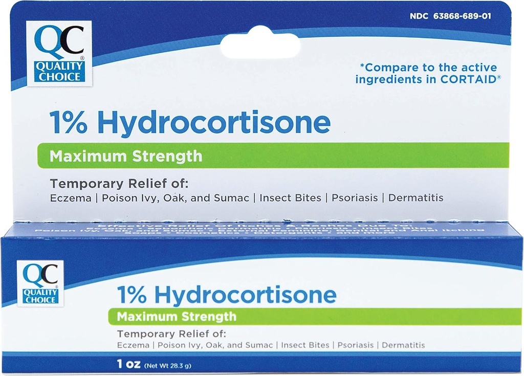 Kvalita Volba Maximální síla Hydrokortizon Cream 1% 1 Ounce (28g), Krabice (Balení po 6)