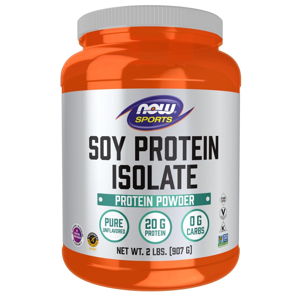 Nyní Potraviny Sportovní výživa, Soy protein izolát 20 g, 0 sacharidů, neochucený prášek, 2- libra