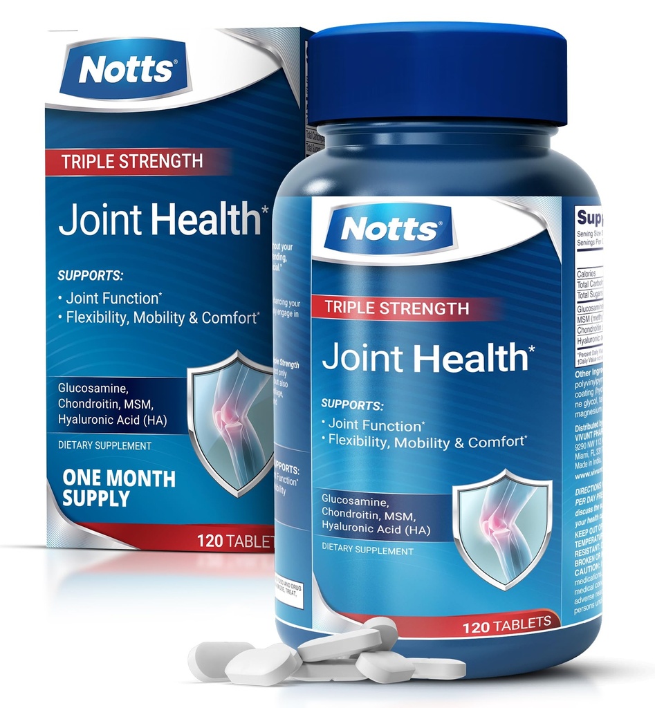 Joint Health Triple Strength 124; Glucosamine, Chondroitin & MSM, Joint Supplement, 120 potahovaných tablet