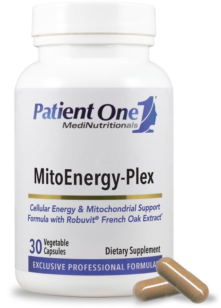 Pacient One MitoEnergy- Plex CLAS124; Doplněk k podpoře energetické úrovně a boje proti únavě 124; s francouzským Oak Extract, Ashwagandha a Panax Ginseng CLAS124; 30 Kapsle