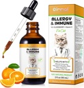 Alergie Reliéf Kapky pro kočky, Kočka Alergie Imunitní Booster Léčba pro sezónní alergie & trávicí, Zdravá játra & imunitní systém, Cat Herb dodatek s vitamínem C, Kuřecí Flavor - 60ml / 2fl.oz