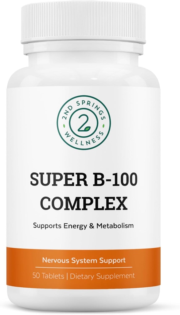 Super B-100 Komplex vitaminu B s vysokým potenciálem B- 6, B- 12, folát, niacin, biotin, cholin, Inositol a PABA pro energii, metabolismus, mozkovou a nervovou podporu
