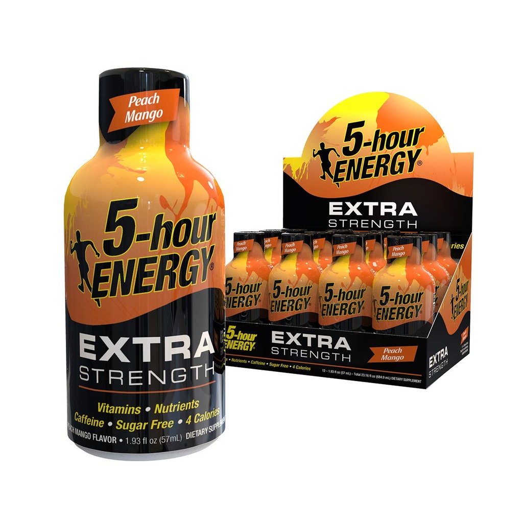 5h ENERGY Shot, Extra Strength, Peach Mango, 1.93 Ounce, 12 Count