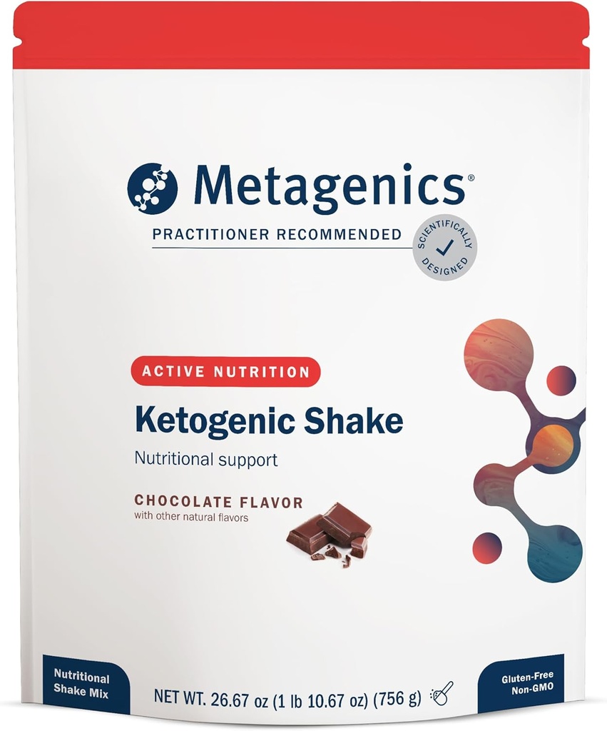 Metagenika Ketogenní Shake - Ketogenní Diet Protein Shake - 25 Vitamíny & Minerály - S biocínem, vápník, železo & mangan - Non- GMO & gluten- bez