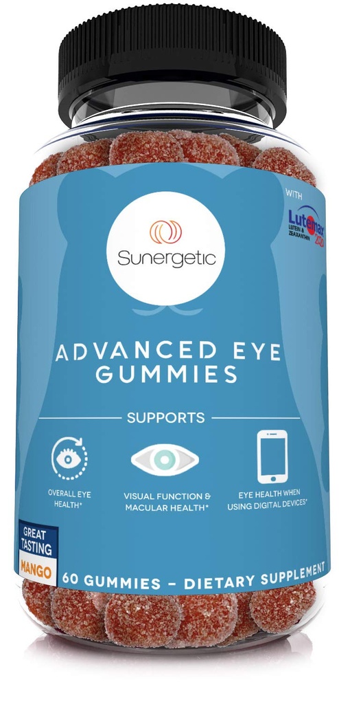 Premium Eye Support Gummies- Lutein Gummies s Zeaxanthin Podporuje celkové zdraví očí, Vision & Macular Health-Klinicky studoval Lutein & Zeaxanthin Gummies s Lutemax 2020-60 Oční gumy