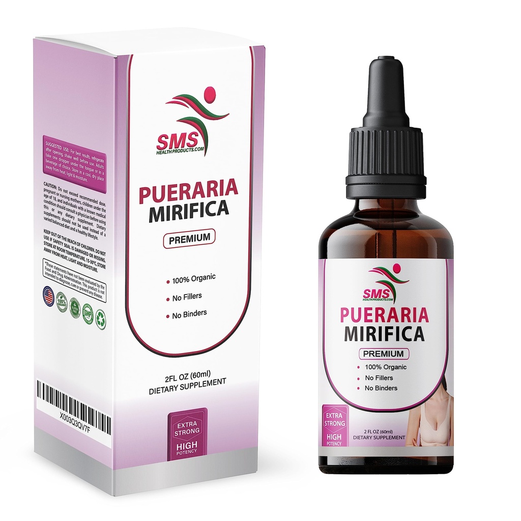 Pueraria Mitigaa Drops S124; Premium Classic S124; Herbal Liquid Extract S124; Non- GMO, Organic, Vegan, Alkohol Free Tincture S124; 2 Fl Oz (60ml)