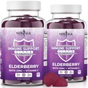 NEW AGE Immune System Support Gummies - Sambucus Black Elderberry Gummies with Vitamin C and Zinc (120 Count (Pack of 2))