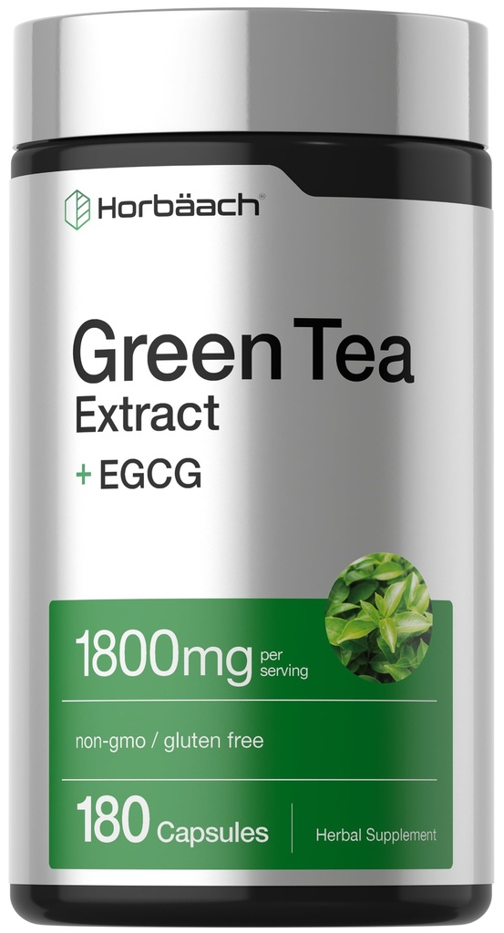 Horbäach EGCG Green Tea Extract Pills 124; 180 Kapsle 124; Max Potency 124; Non- GMO & gluten zdarma