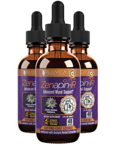 Rejuvica Health Zenapin IR - Advanced Mood Supplement - Kava Kava, Ashwagandha, Passionflower, Heřmánek, B-Vitamíny & Více
