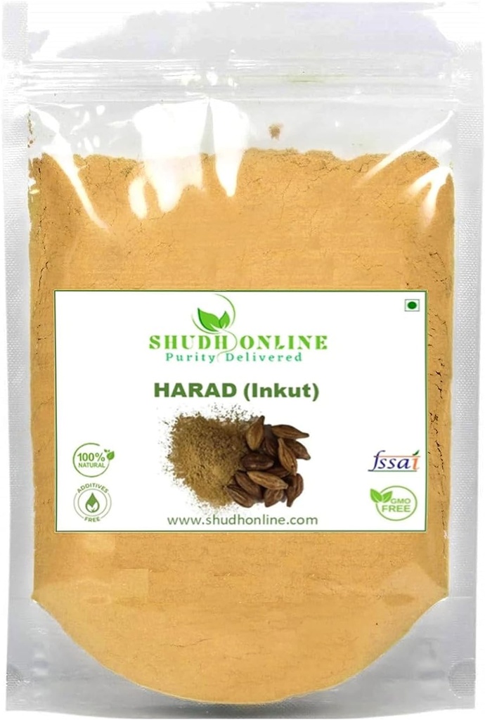 KRISTINA Harad Powder, Haritaki, Inknut Powder, Haralu (100 Grams), Halar, Karakkaya, Kaudukai, Terminalia Chebula for Weight Loss, Digestion, Face, Dark Circles