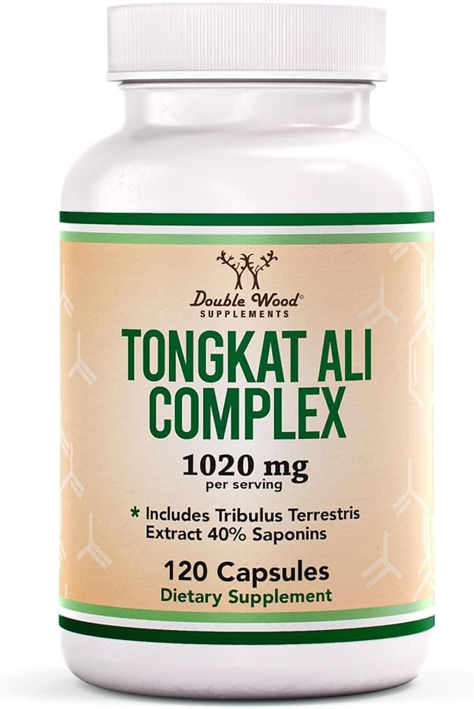 Tongkat Ali - 1000mg (2 měsíční dodávka) - Zdraví mužů - 200: 1 Extract of (Longjack) Eurycoma Longifolia, with 20mg Tribulus Terrestris (Třetí strana testována) by Double Wood