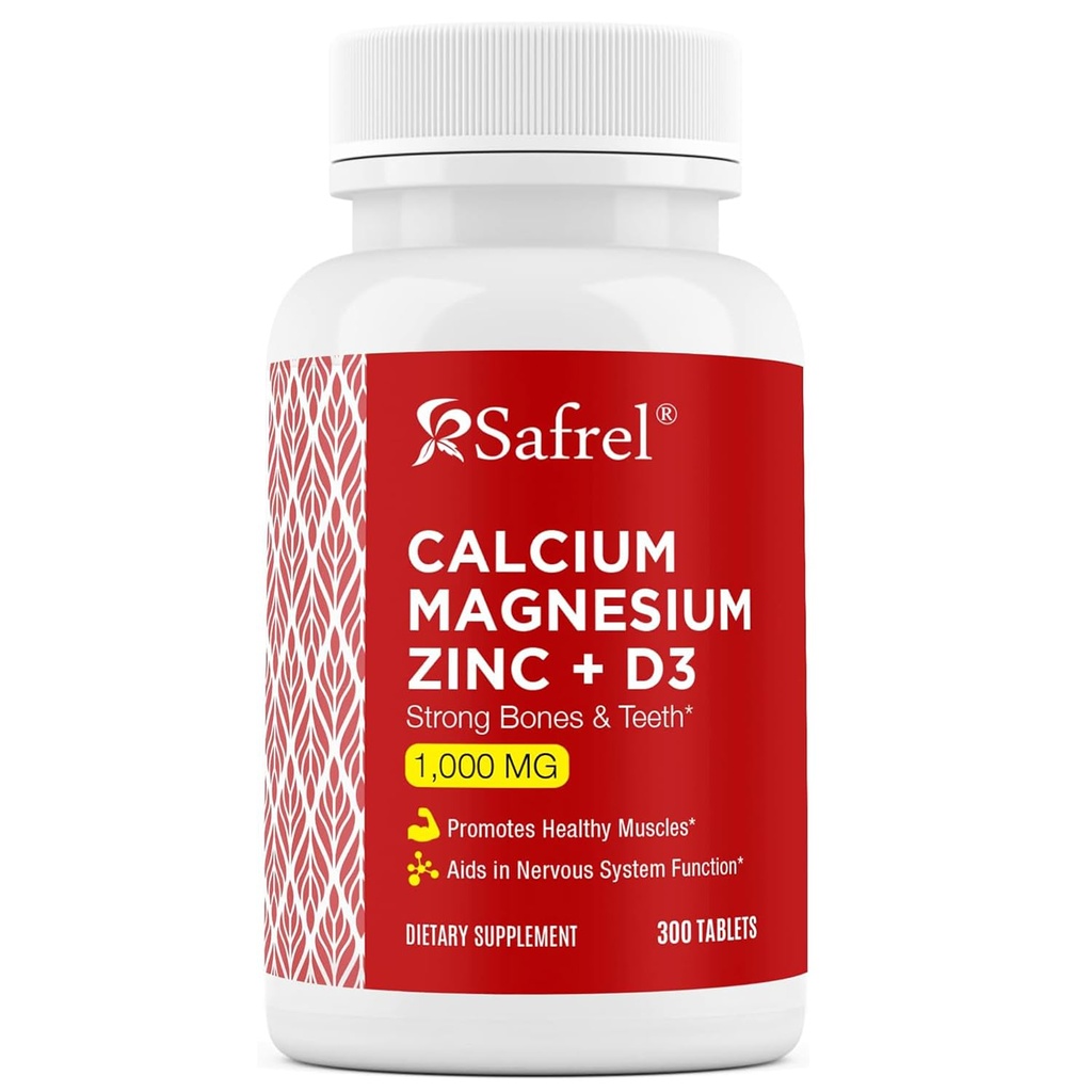 Safel vápník hořčík zinek s vitamínem D3, 300 tablety - vápník 1000 mg, hořčík 400 mg, zinek 20 mg a D3 600 IU na jedno podání