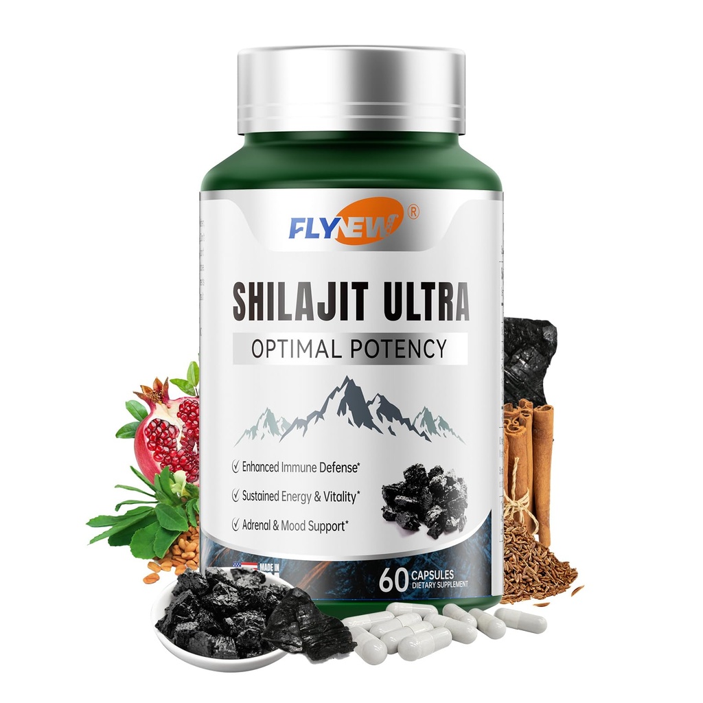 Shilajit pro muže Ženy, Shilajit s přirozeně Fulvic acid & L-Arginin, Himalayan Shilajits pro extra výkon, Stamina & imunitní podpora, Non- GMO, Made in USA, 60 Kapsle, 1,300mg per Serving
