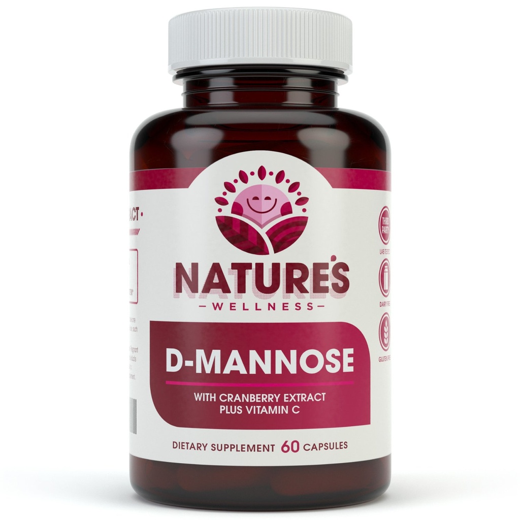 D MANNOSE s Cranberry Extract & Vitamin C - Močový trakt UT Cleanse & močový měchýř Zdraví - Chrání proti močovým traktem Infekce UTI - Přírodní Zdravý flush & Detox Nečistoty Př