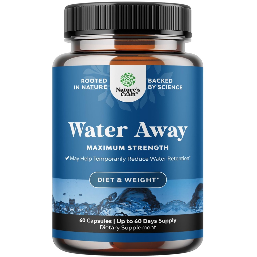 Natural Diuretic Water Away Pills Vitamin B6 Draslík & Pampeliška Root Extract Water Retention Anti- Floating and Otok Kapsle Váha Ztráta pro ženy & Muži s antioxidační zelený čaj podle Bio Sense