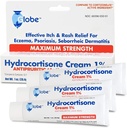 Globe (3 balení Hydrokortizon Maximální síla Cream 1%, Anti- Itch Cream pro červenost, Otok, Svědění, Vyrážka, Bug / Mosquito Bites, Eczém, Hemeroidy & Více