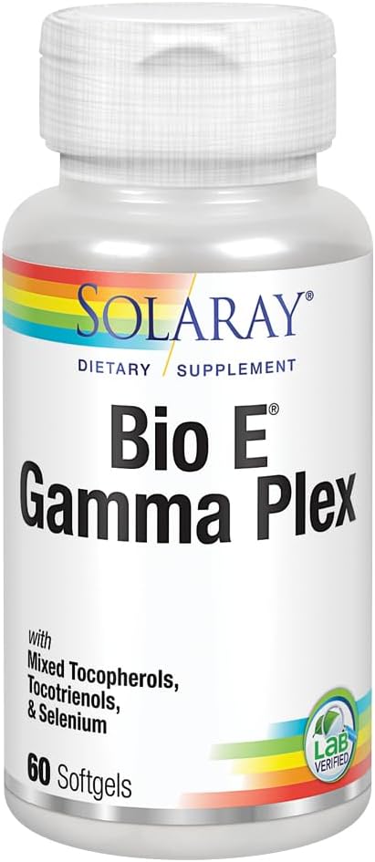 SOLARAY Bio E Gamma Plex PREX 124; Vitamin E s přírodním Tocopherol Směs pro zdravou antioxidační podporu CRES124; 60 Softgels, 30 Serv