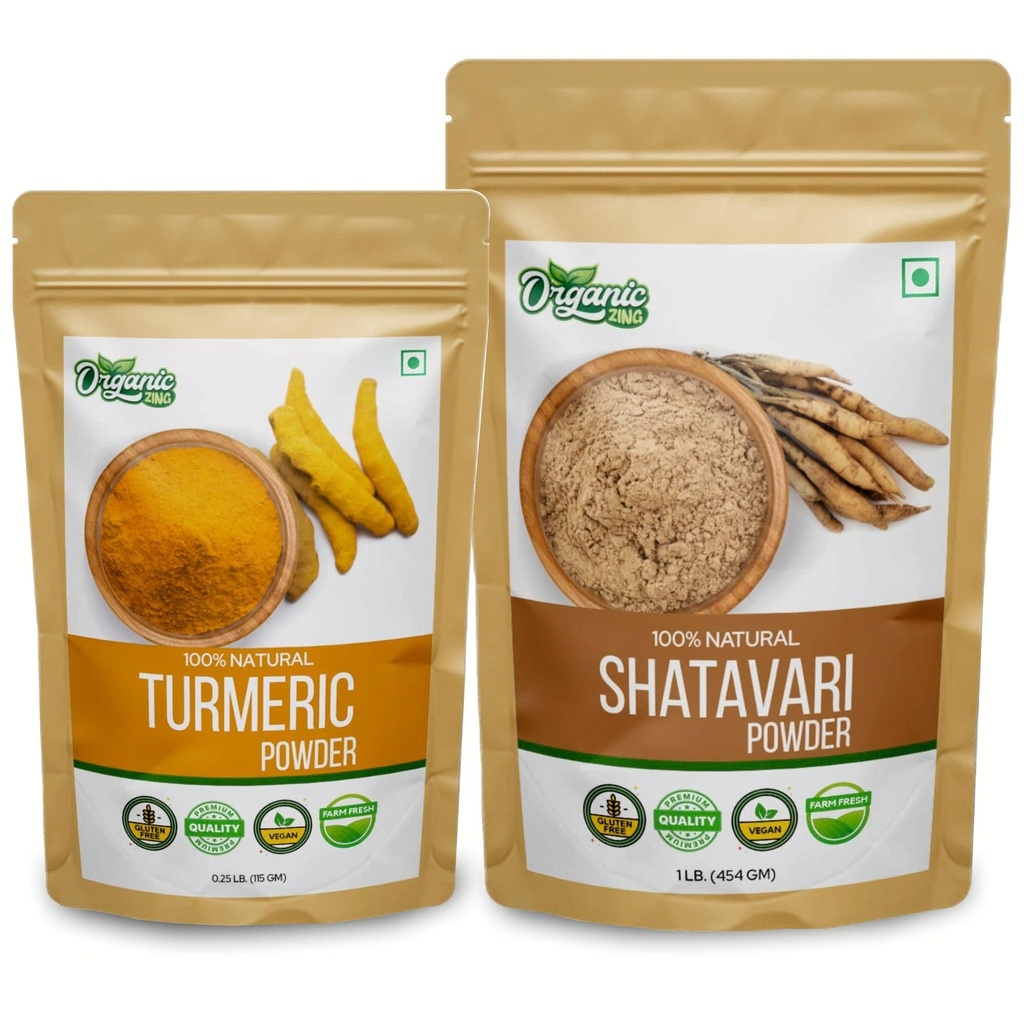 ORGANICKÝ ZING Shatavari 454g & kurkumový prášek 115g