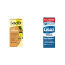 Senokot Extra Síla Přírodní zelenina Laxativní pro Gentle Overnight Relief & Colace Pravidelné síly Stool Softener 100 mg Kapsle 100 Počet Dokusát Sodná Stimulant- free