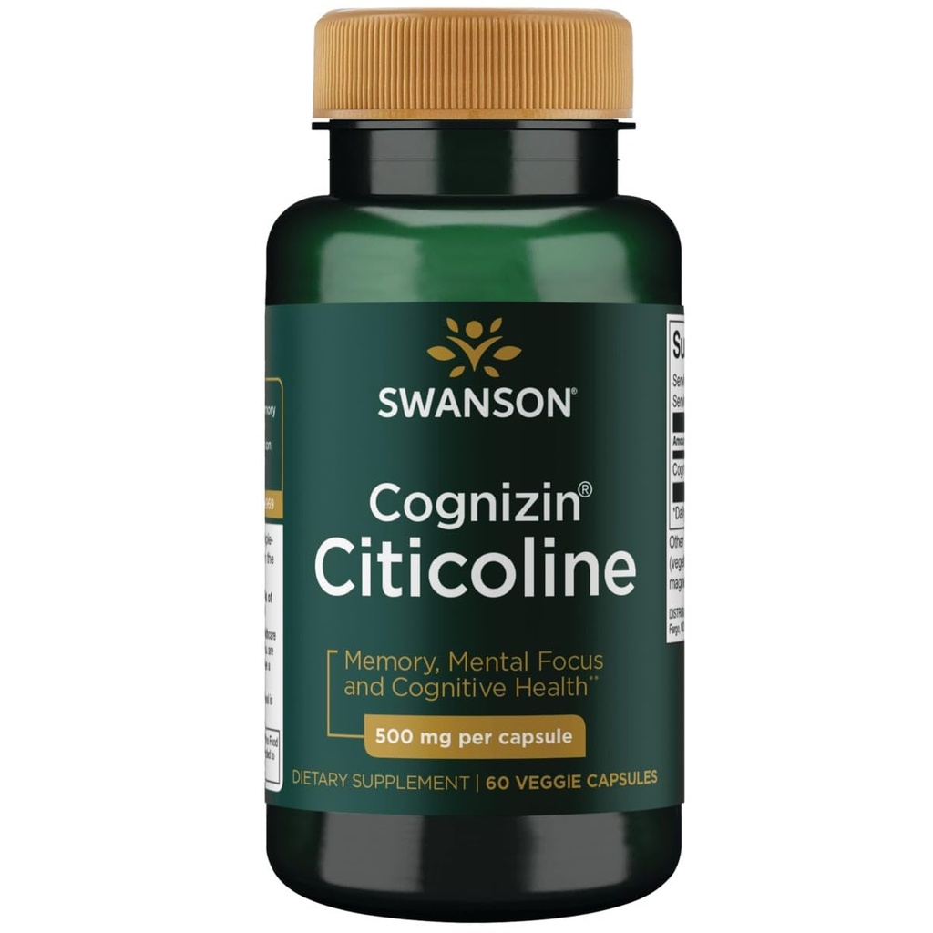 Swanson Ultra Cognizin Citicolin 1000 miligramů 60 Veg Kapsle