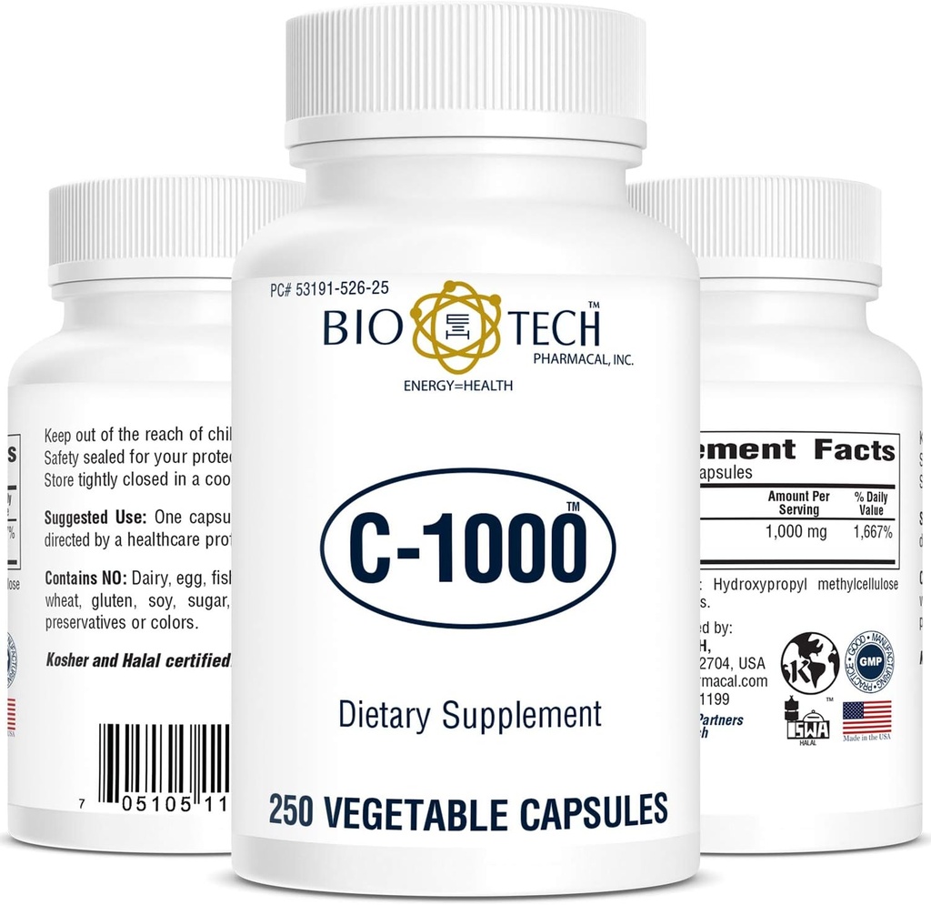 Bio- Tech - C- 1000 250 Veggie Kapsle