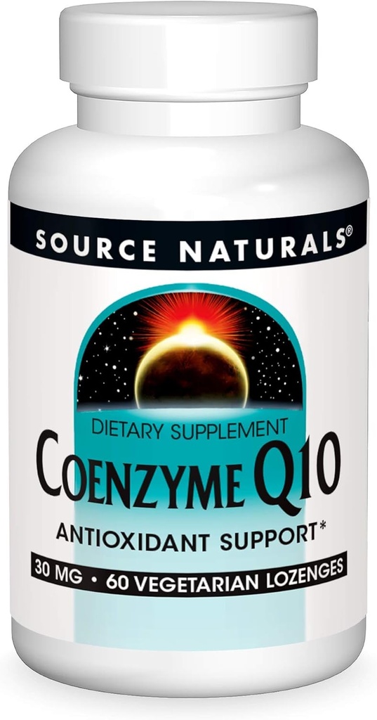 Zdroj Přírodní koenzym Q10 Antioxidant Support 30 mg pro srdce, mozek, imunitu a podporu jater - 60 Lozengů