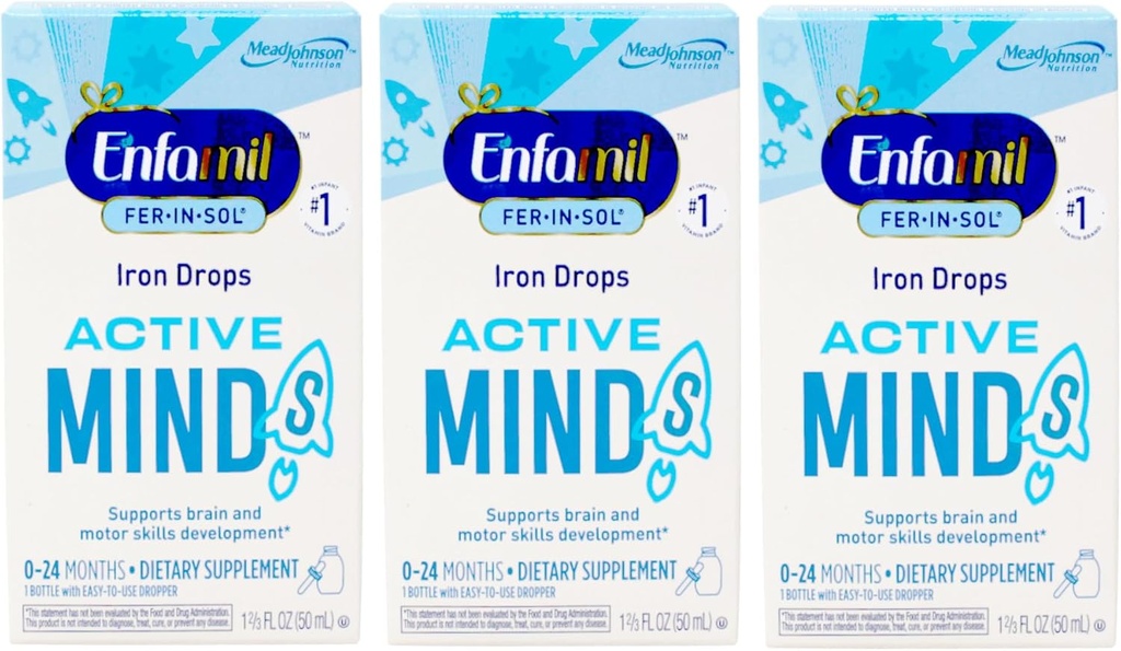 Enfamil Fer-In- Sol Iron Supplement Kapky - 1.66 oz, balení po 3 ks
