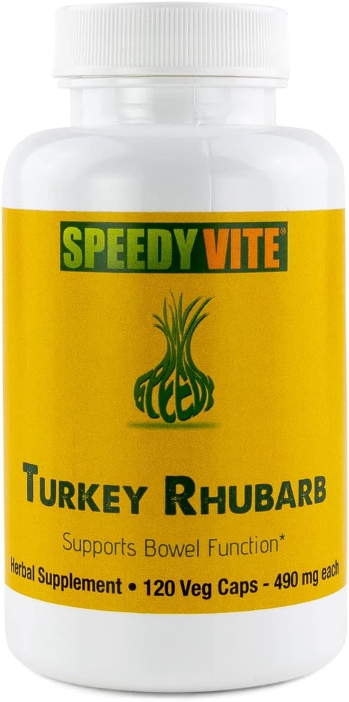 SpeedyVite ® Turkey Rhubarb Formule 124; Podporuje funkci Bowel * CLAS124; Colon Detox a Cleanse Formule CLAS124; Obsahuje Cascara Sagrada, Senna, Psyllium, Aloe Vera, Slippery Elm a další (1x 120 Veg Caps)