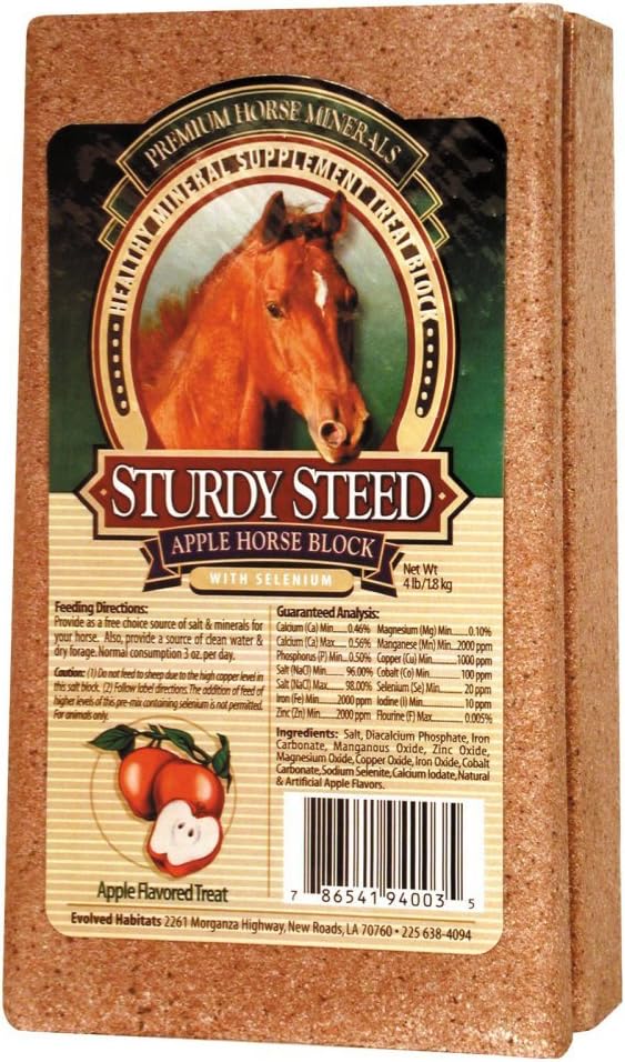 Sturdy Steed Zdravý minerální doplněk Apple Treat Block pro koně, 4 litry