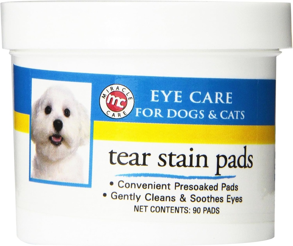 Zázrak péče Slzy Pads, 90 Jednoúčelové Pre- Soaked Pads jemně čisté a Soothe pes a kočičí oči, Non Strhující Formule pro zlepšení Slzy a odstranit oční detonace