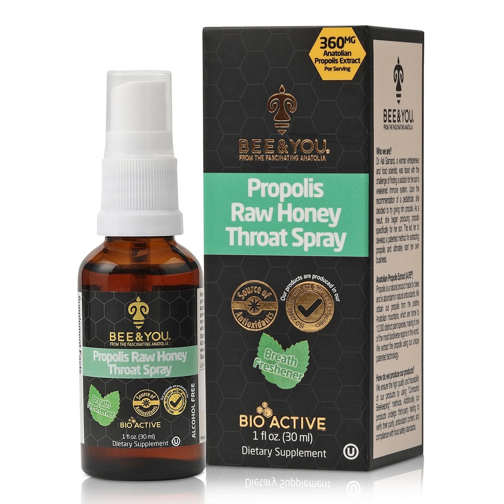 BEE a Vy, 100% čistý Extract Propolis, imunitní podpora, Sore Throat Relief, Antioxidanty, přírodní, Keto, Paleo, gluten- Free Oz