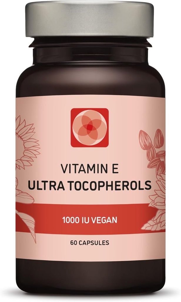 Vitamin E 1000 IU Ultra tokoferol 450mg Vitamin E Vegan - všechny 4 tokoferoly - Alfa tokoferol + Beta tokoferol + Gamma tokoferol + Delta tokoferol- Unique d Alfa (180)