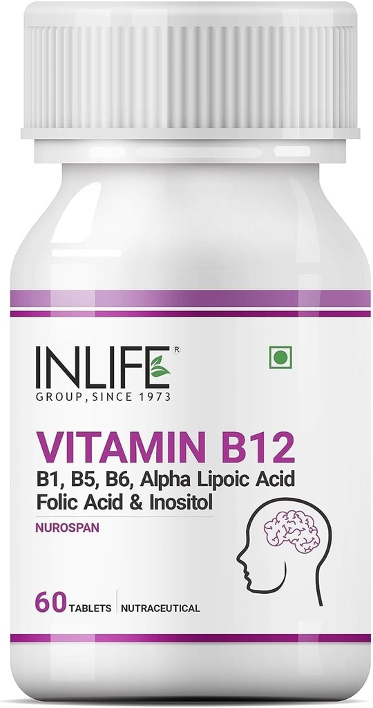 Vitamin B12 s B1, B5, B6, Alfa kyselina lipoová ALA, kyselina listová, Inositol doplňky - 60