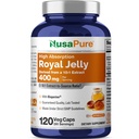 NusaPure Royal Jelly 10: 1 Extract, 400 mg Ekvivalentní s 4000mg - 120 Veggie Kapsle (Non- GMO, Gluten Free, Bioperin)