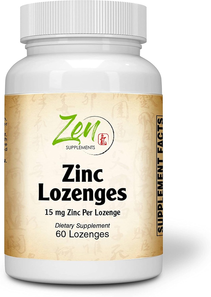 Zen doplňky - Zinek Lozenges 15 Mg Imunitní podpora Antioxidant doplněk & Velký Ochutnávání Zinek 60- Lozenge