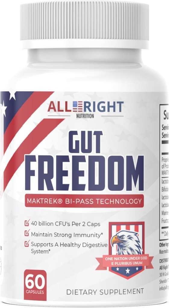 Gut Freedom - Probiotika pro Gut Health - 40 miliard CFU - 60 Kapsle