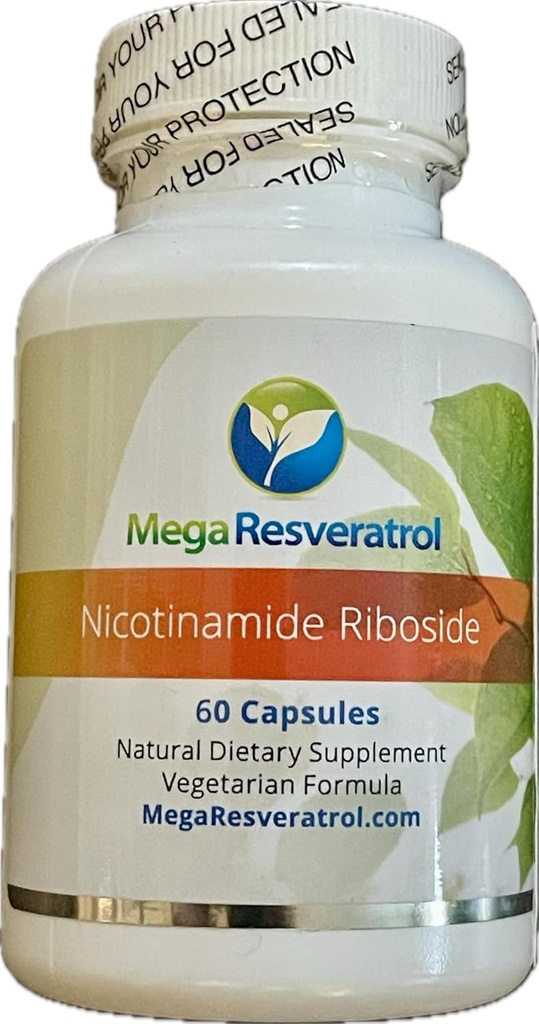 Mega Resveratrol Nicotinamid Riboside (NR). 99% standardizované mikrokrystalizované NR, 60 Veggie Caps, 250 mg v jedné tobolce. Čistota ověřena. NO Toxické "neaktivní" ingredience. Keto, Vegan, Non-GMO.