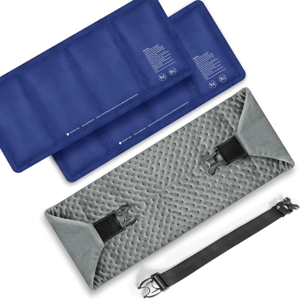 UNCN Velké ledové balíčky pro zranění opakovaně použitelné 124; 2 Gel studené balení pro Hip, Rameno, zadní bolest Relief 124; 24.8 × 7.9 "Ice Pack Wrap pro Knee Ankle Cold Compress