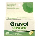 Gravol Ginger Tablets for Upset Stomach and Nausea, 20ct Ginger