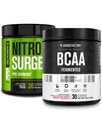 Jacked Factory Nitroflusion Pre- cvičení v Arctic White & BCAA v ovocném punči pro budování a obnovu svalů