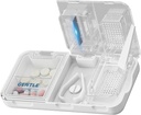 CFMOUR 3in-1 Pill Cutter Splitter pro malé a malé pilulky, Drtič, Grinder pro velké, Denní použití, Bezpečně řezané pilulky, Vitamíny, Tablety, Přesné a snadné řezání, Cestování Sized, Bílé