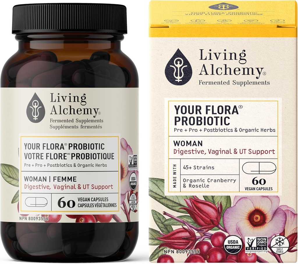 Žijící alchymie organická žena trávicí Flora Probiotic, 60 CT