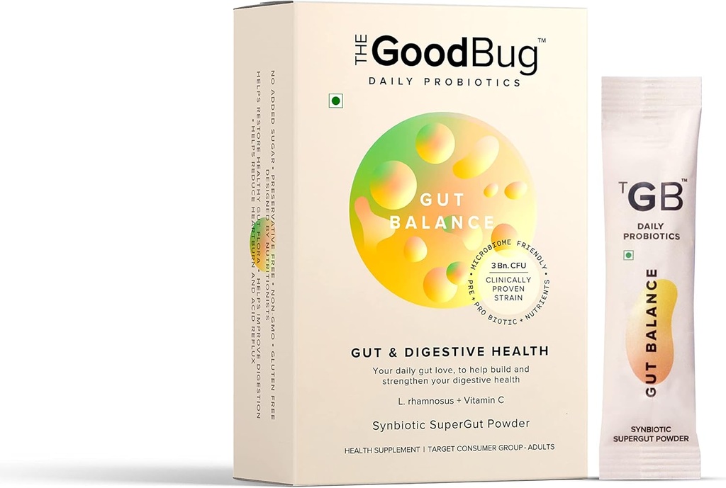 Gut Health & Imunity Probiotic for Men & Women, Strong Digestive & Imunity Support Gut Balance Supplement Stick - Probiotika + Inulin + Vitamin C 3Bn CFU klinicky osvědčených drážek - 30 dní balení